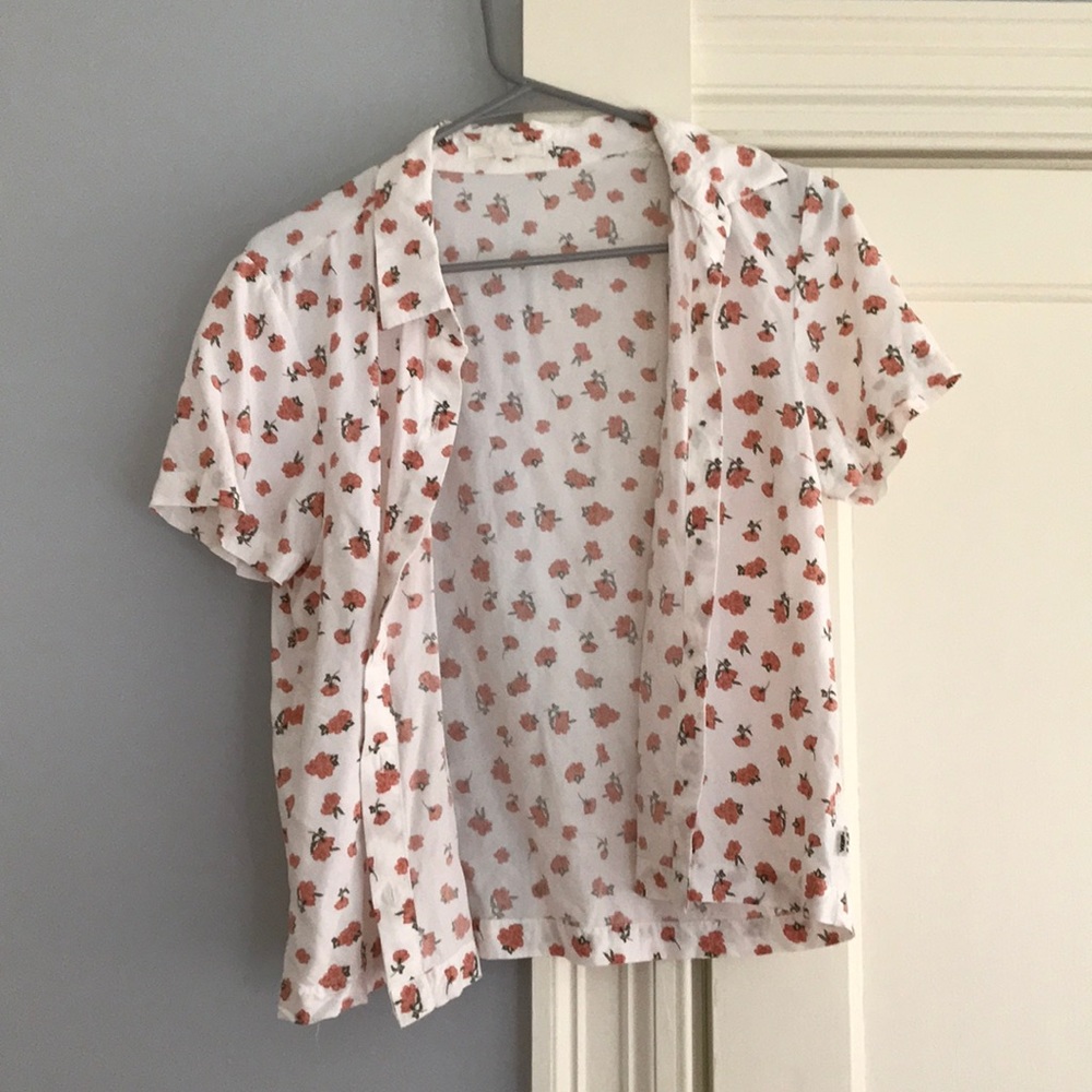 Vans flower short sleeve button down